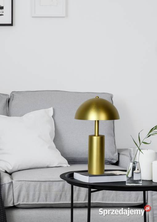 Złota metalowa lampa stołowa GYSTA kujawsko-pomorskie Nowe