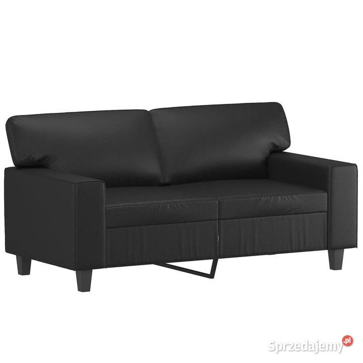 2osobowa sofa z poduszkami czarna 120 sztuczna Sofy i kanapy Warszawa