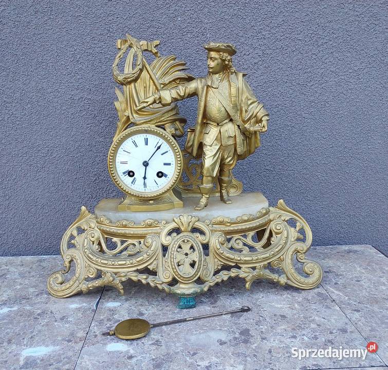 Stary zegar kominkowy Japy Freres figuralny Tczew