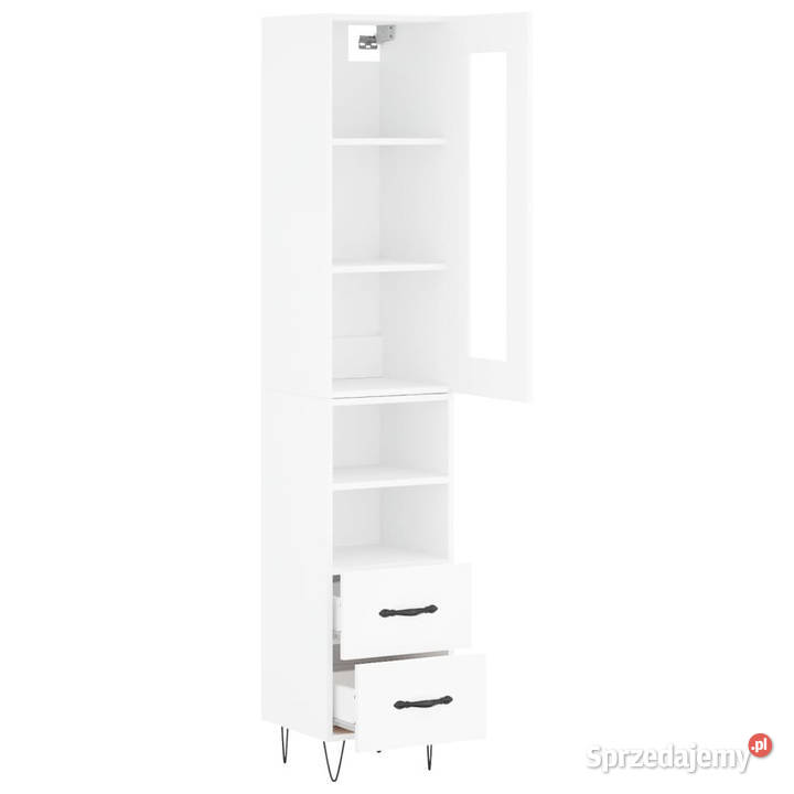 Wysoka szafka biała 345x34x180 materiał Warszawa sprzedam