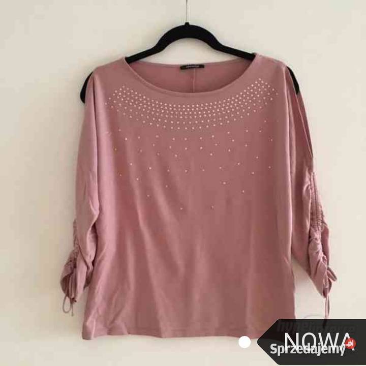 Mieniąca bluzka z dżetami błyszcząca wiskoza róż Warszawa