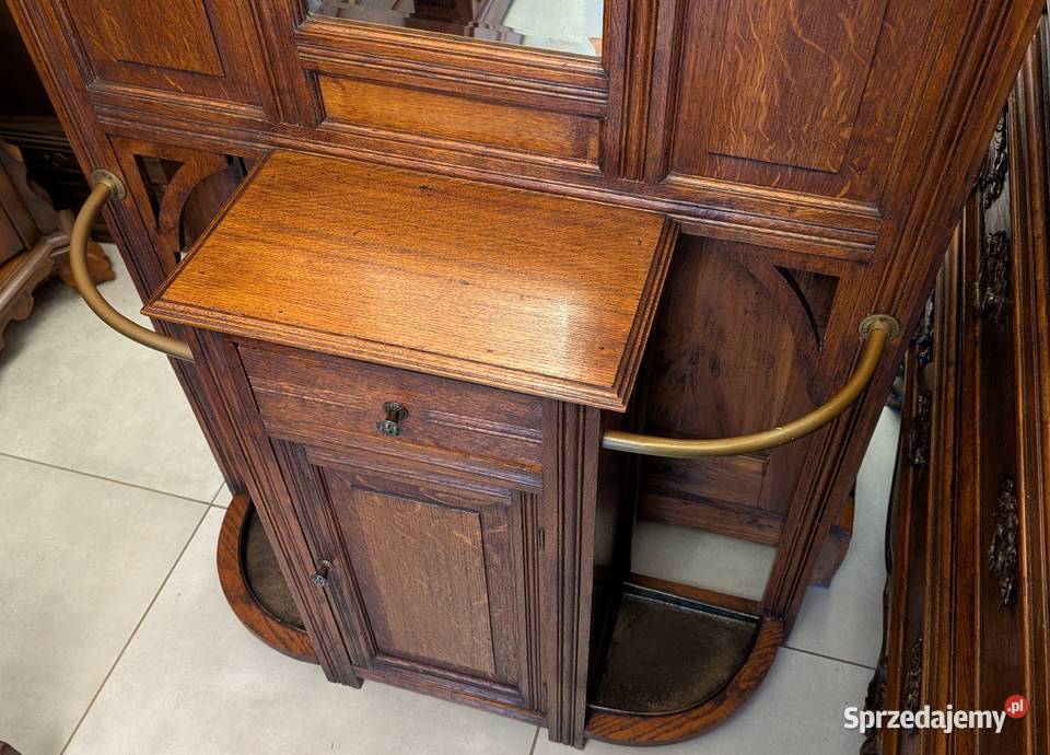 Piękna dębowa garderobawieszak secesyjnysklep Dąbrowa Górnicza