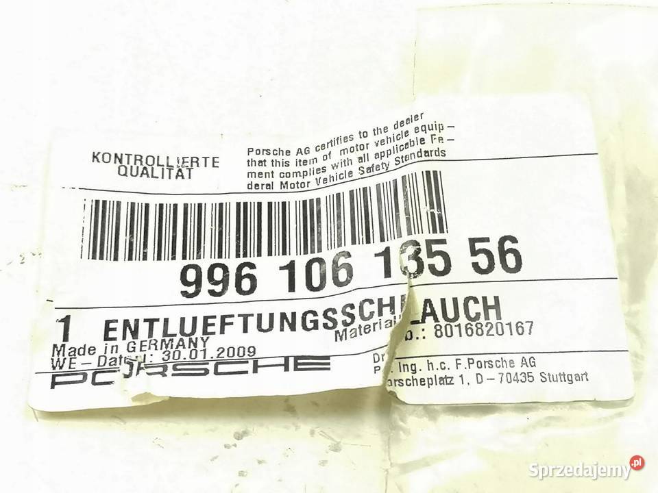 WĄŻ PRZEWÓD POWIETRZA PORSCHE 911 996 19982005 osobowe Przewody powietrza
