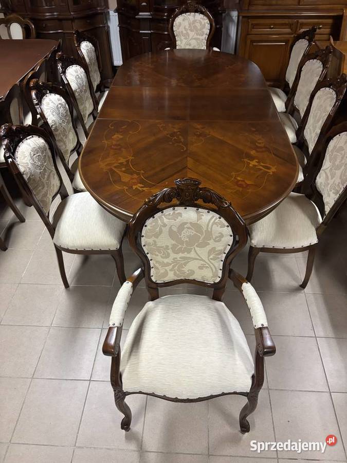 Piękny Stylowy Zestaw Włoski Rozkładany Stół 10 Gorzów Wielkopolski