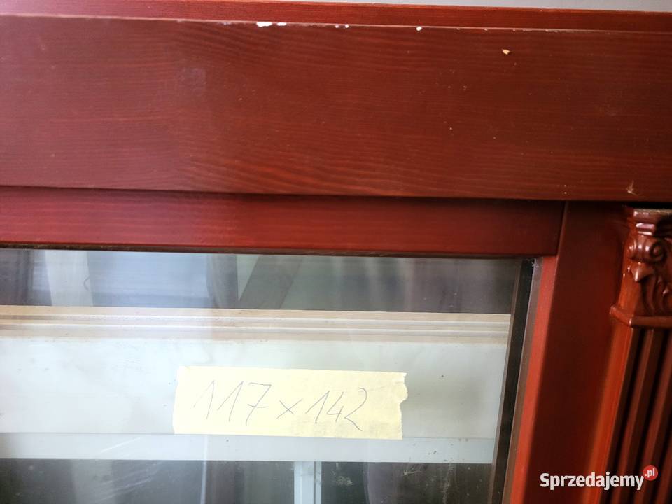 okno drewniane 117x142 dwuskrzydłowe szyba