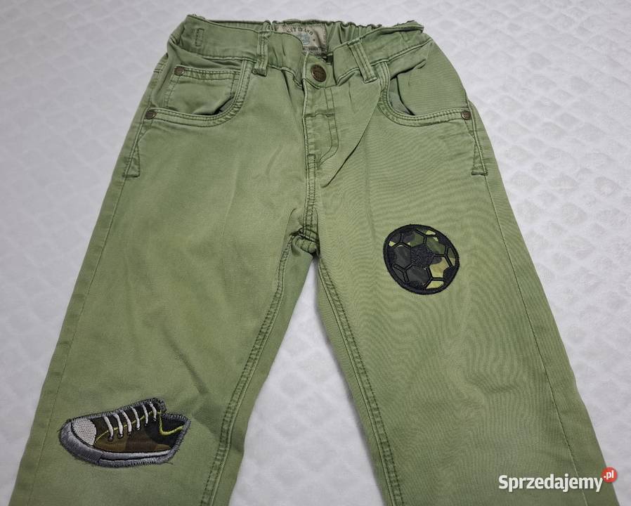 Spodnie chłopięce rurki zielone piłka trampek Czeladź