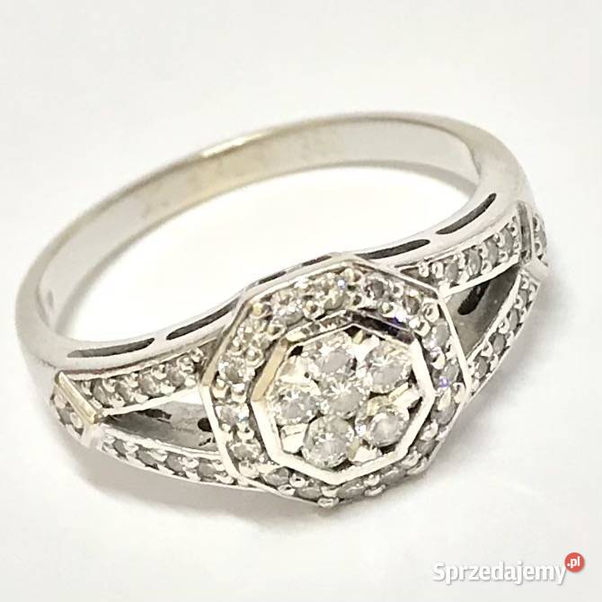 Złoty PIERŚCIONEK 18K cudowne BRYLANTY 04ct r13 Warszawa