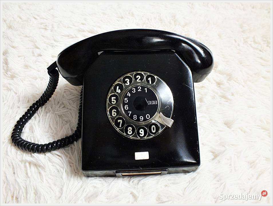 Stary telefon w czarnym bakelicie W58 RFT ebonit Żary sprzedam