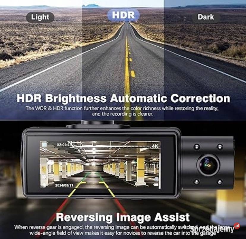 Kamera samochodowa Shrinluck X5 4K 3kanałowa Pozostałe Łuków