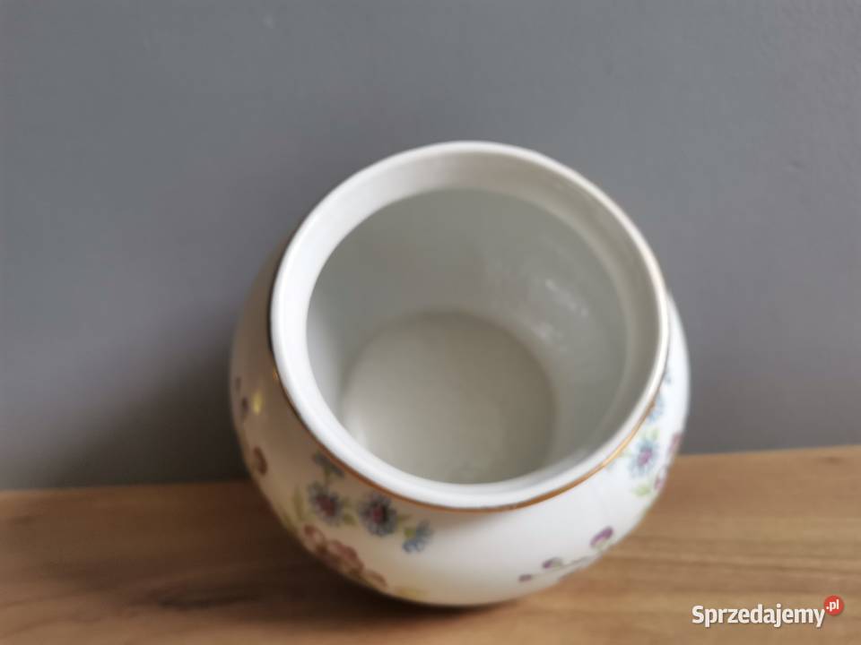 Stary wazon w kwiaty Łączka porcelana Bogucice Siemianowice Śląskie