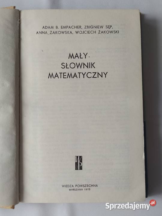 MAŁY SŁOWNIK matematyczny Hajnówka
