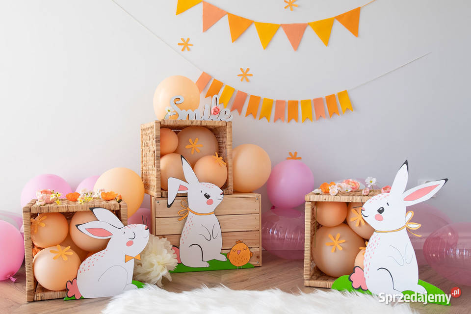 Scenka wielkanocna handmade zajączki girlandy Poznań