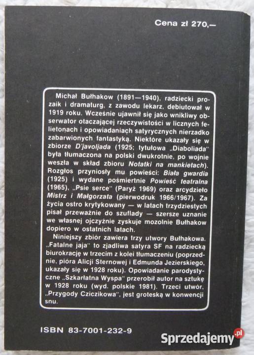 Fatalne jaja i inne opowiadania Michaił Bułhakow science fiction Warszawa