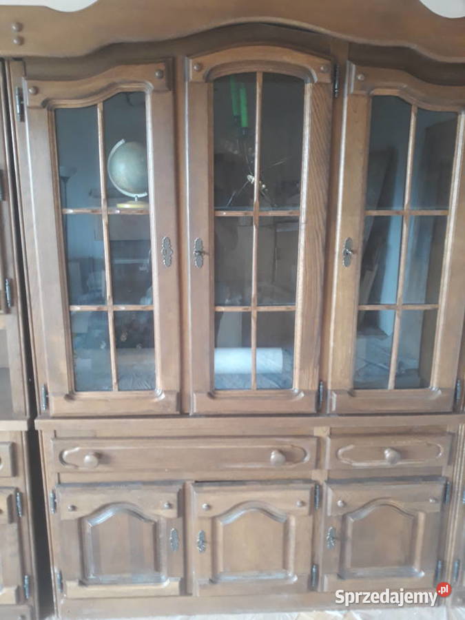 Meblościanka dębowa zdobiona Meblościanki Meble wielkopolskie Września