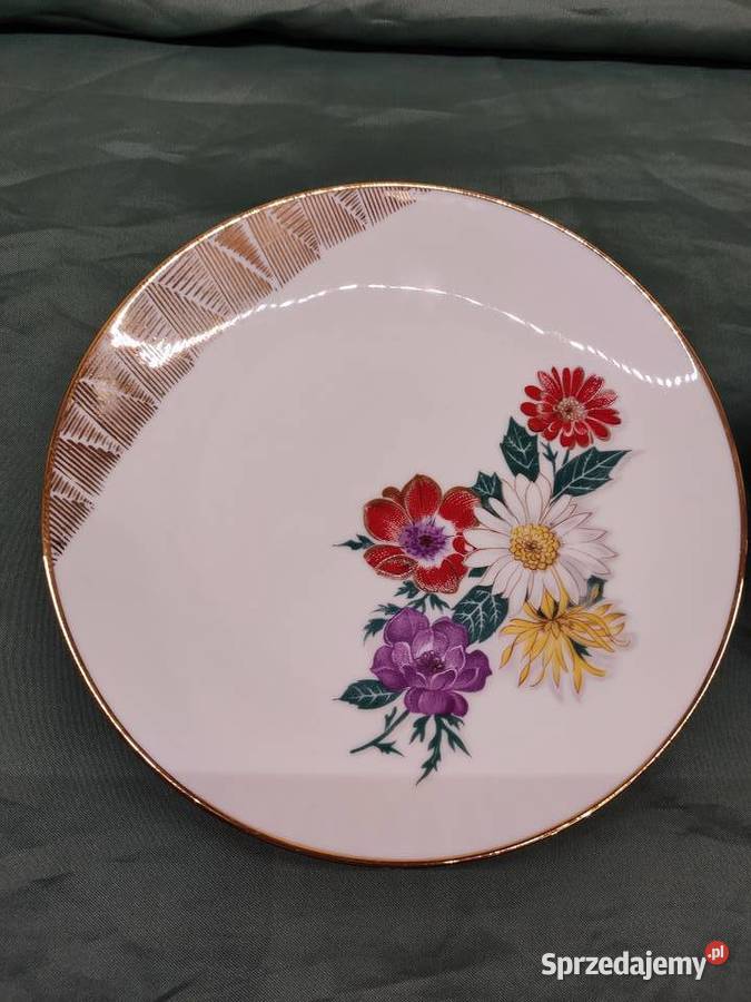 Filiżanka ze spodkiem i talerzykiem porcelana Głuchołazy