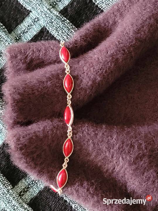 Bransoletka z koralem srebrne mazowieckie