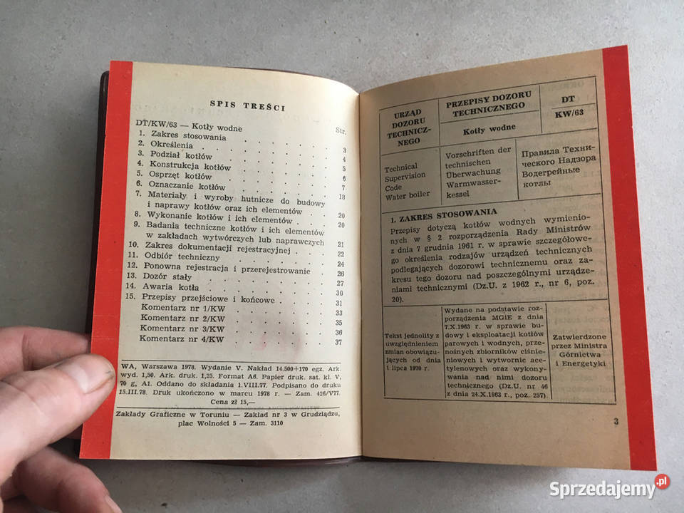 Przepisy Dozoru Technicznego Kotły Wodne Antykwariat Łęczyca