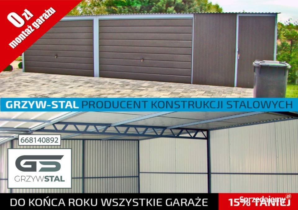 Garaż Blaszany JEDNOSPADOWY GARAŻE BLASZANE