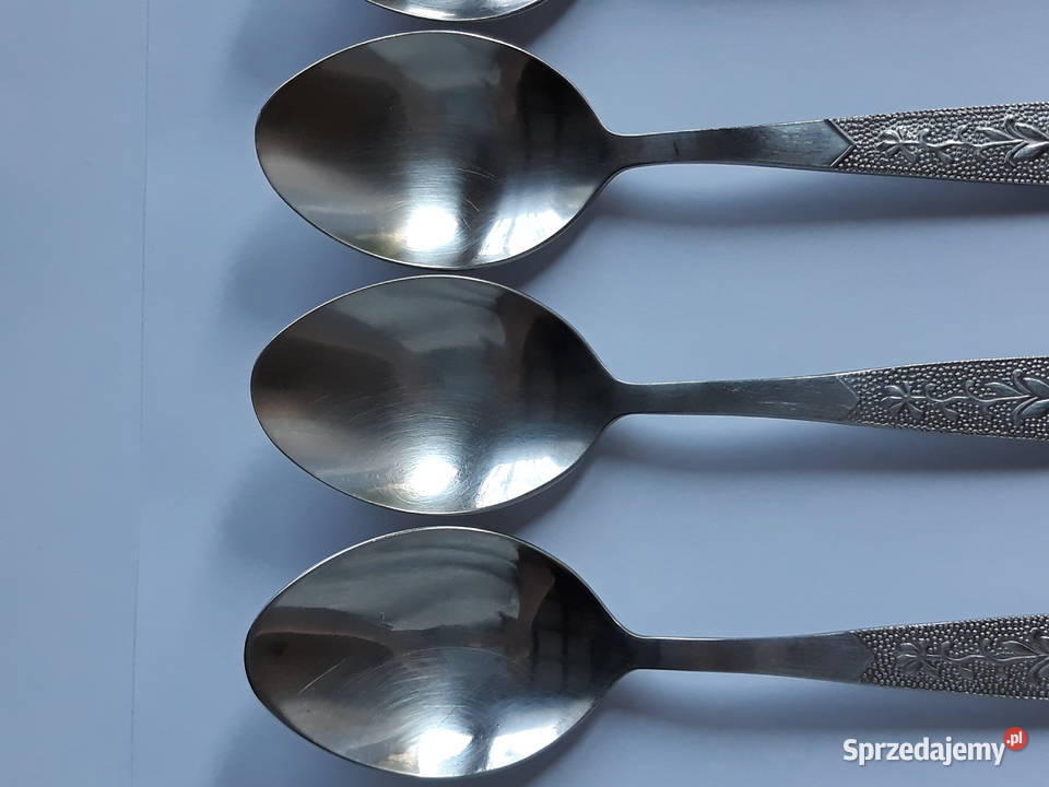 Łyżki obiadowe 2 ROŚLINNY Gerlach sztućce PRL Dąbrowa Górnicza