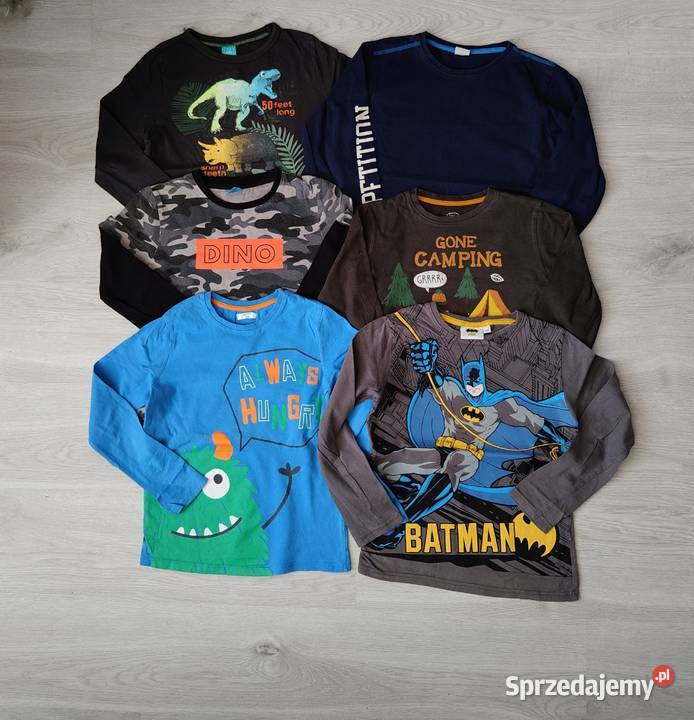 Zestaw 6 bluzek tshirtów 134 z długim rękawem Rozmiar 134 pomorskie Ustka sprzedam