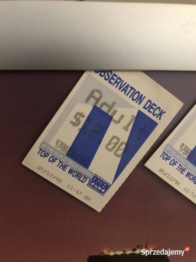 Bilet wstępu na WTCdwa bilety z 1998 Zegrze