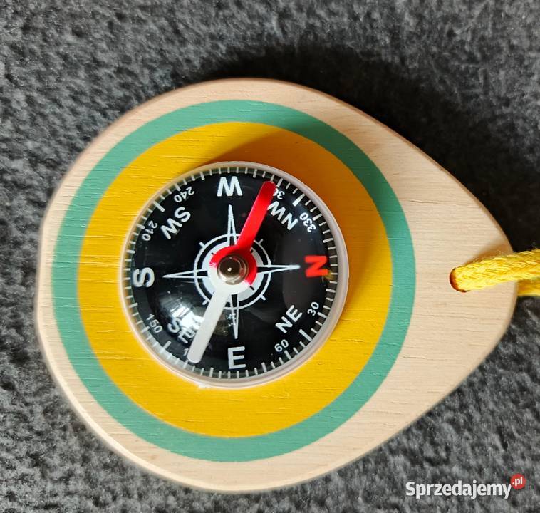 Kompas lupa osadzone w drewnie Łódź
