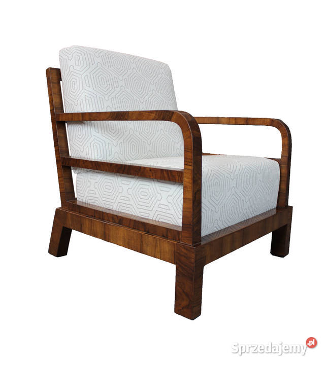 Zestaw czterech foteli art deco w orzechu Meble kujawsko-pomorskie Zielonka sprzedam