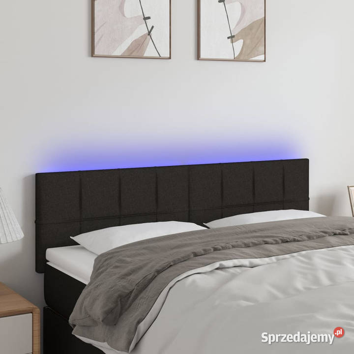 Zagłówek do łóżka z LED czarny 144x5x7888 Warszawa sprzedam