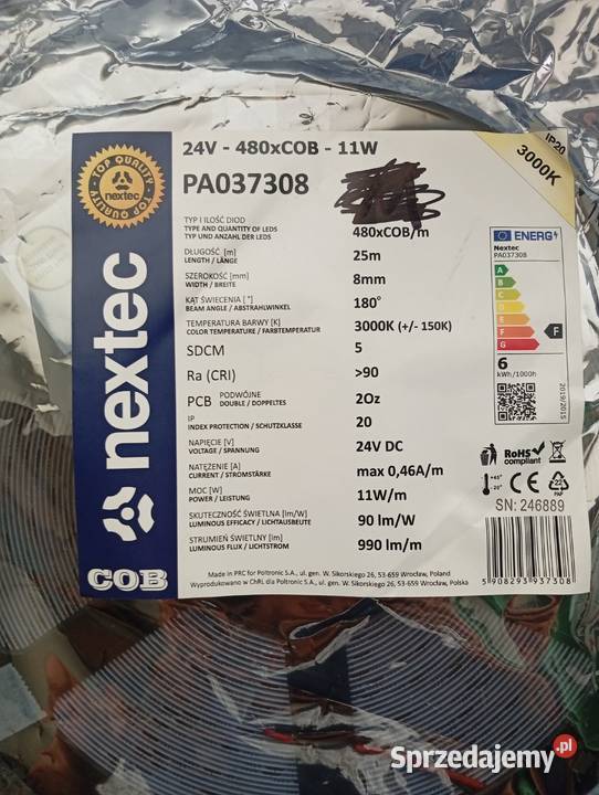 Taśma LED nextec 24v 11w1m 25 metrów Warszawa
