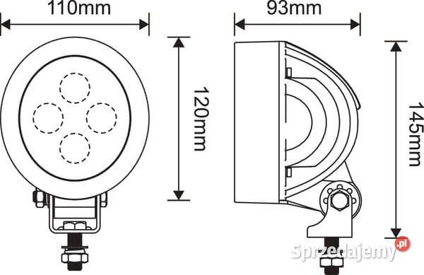 Lampa robocza LED do John Deere Fendt okrągła Kamionna