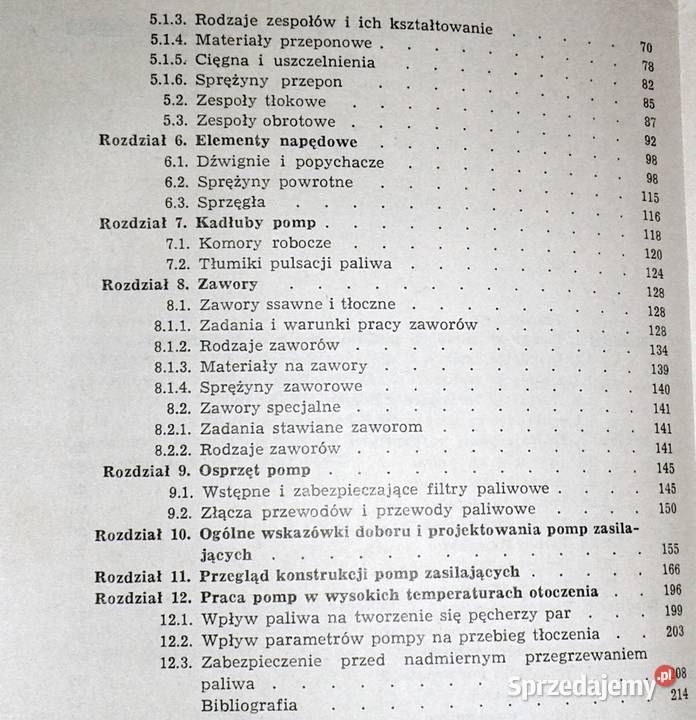 Paliwowe pompy zasilające tłokowych silników Rok wydania 1976 Chełm sprzedam