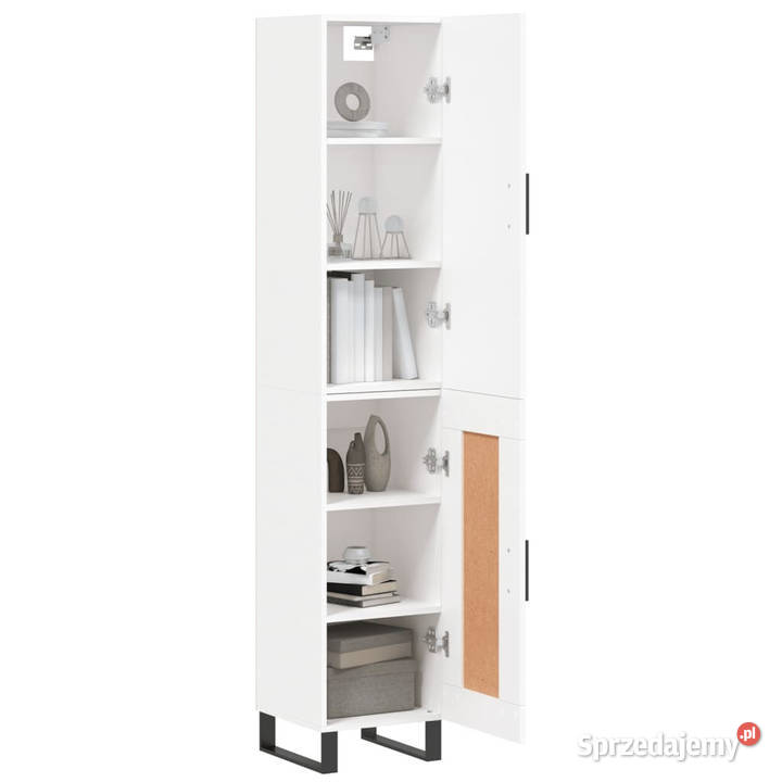 Wysoka szafka biała 345x34x180 materiał Warszawa