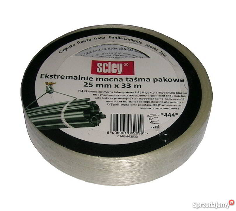 taśma wzmocniona mega mocna pakowa 25mmx33m mazowieckie Wyszków sprzedam