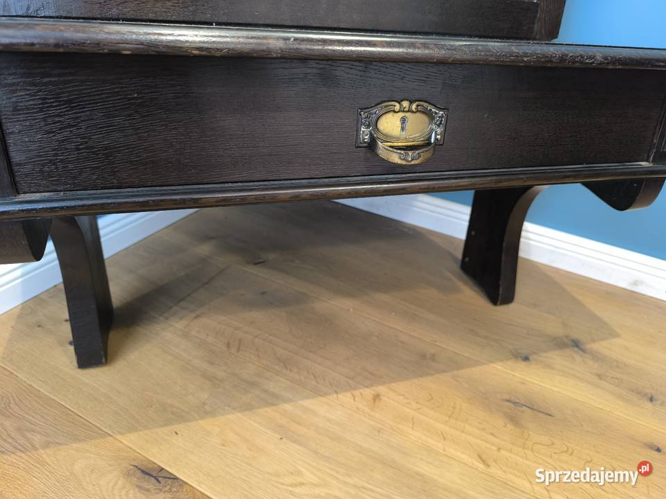 Piękne drewniane lustro konsola z kryształowym Łódź sprzedam