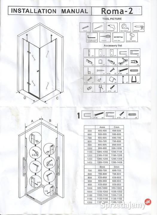 Kabina prysznicowa Sensea 100 X 70 Warszawa