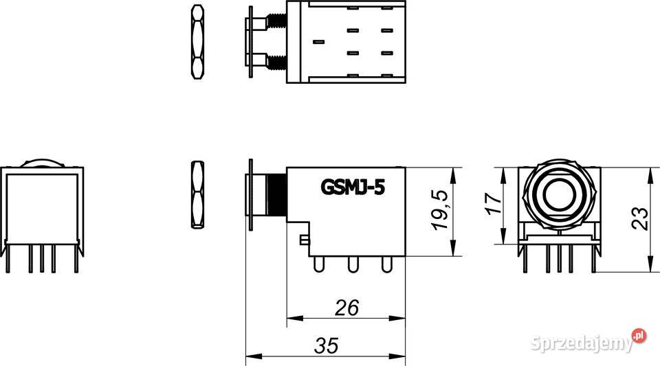 GNIAZDO JACK 63 GSMJ UNITRA RADMOR DIORA PCB Części i akcesoria Białogard