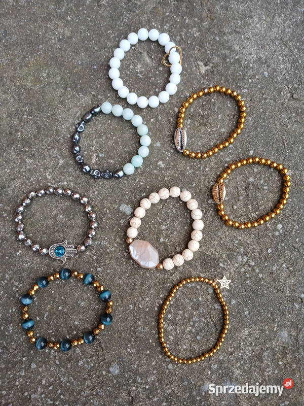 Bransoletki damskie 8 sztuk HematytHowlitAgat sprzedam