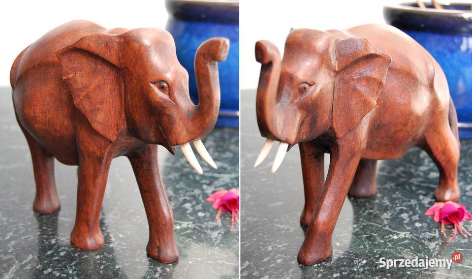 Słoń egipski drewniany rzeźba drewno rękodzieło