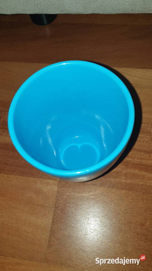 Doniczka osłonka niebieska ceramiczna wysoka