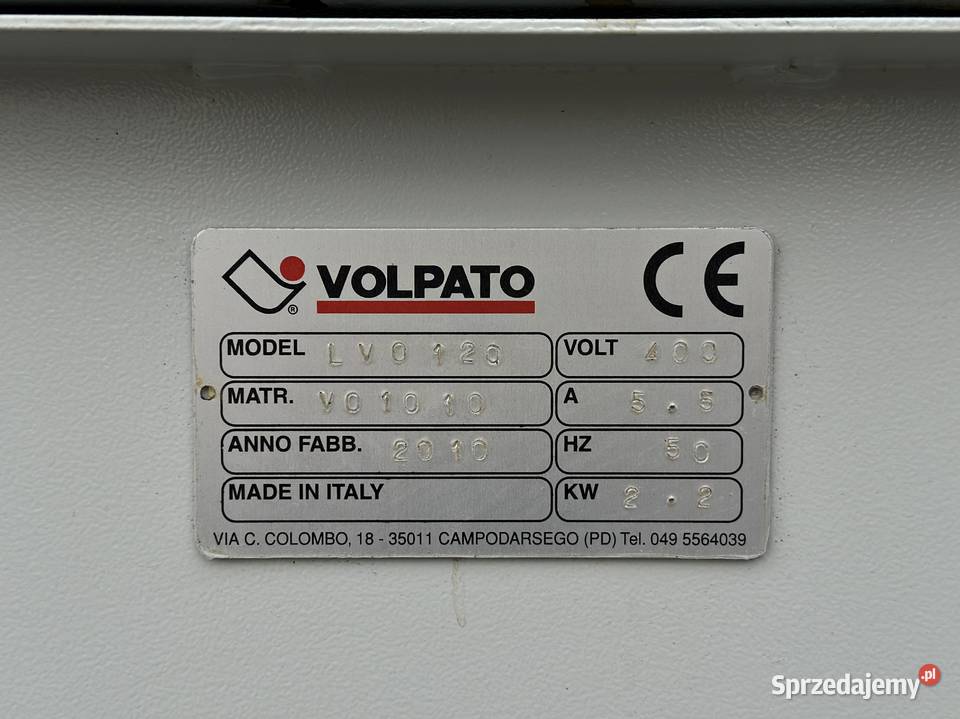 Szlifierka krawędziowa VOLPATO LVO 120 1413 Produkcja Łabuńki Pierwsze