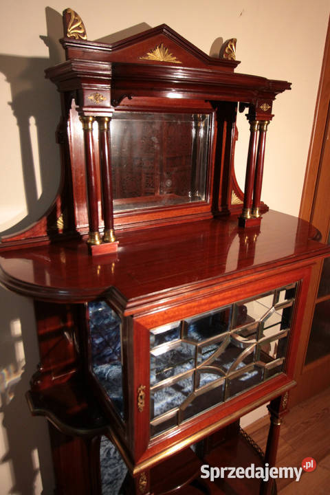 Piękna etażerka witryna mahoniowa ok 1910 r Meble Wrocław