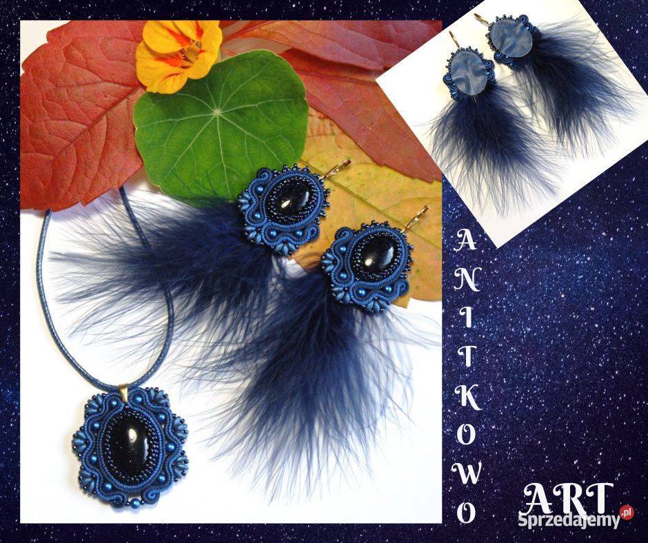 KOMPLET GRANATOWY Z NOCĄ KAIRU I PIÓRAMI SUTASZ Warszawa