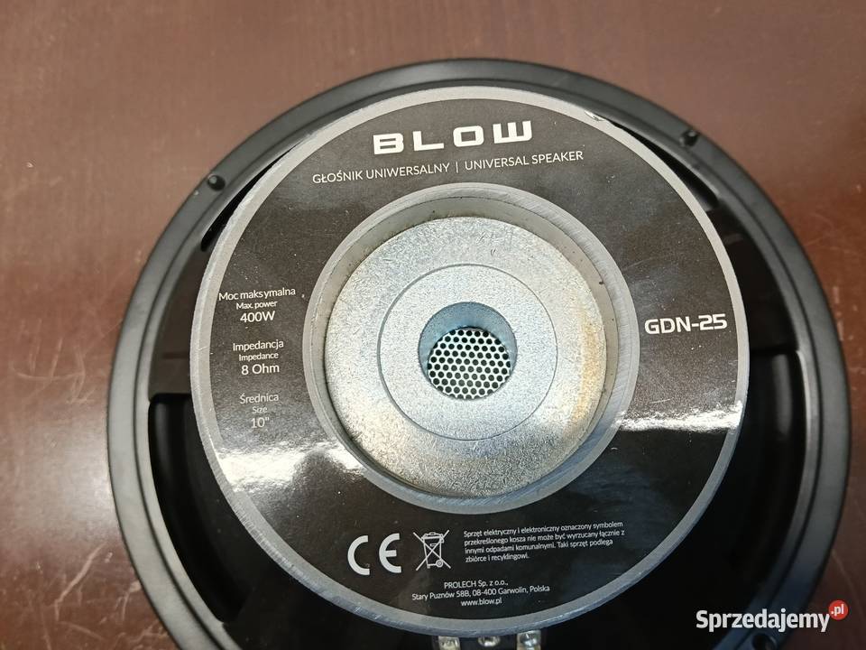 2 x Głośniki basowe samochodowe 250 mm wielkopolskie Opalenica