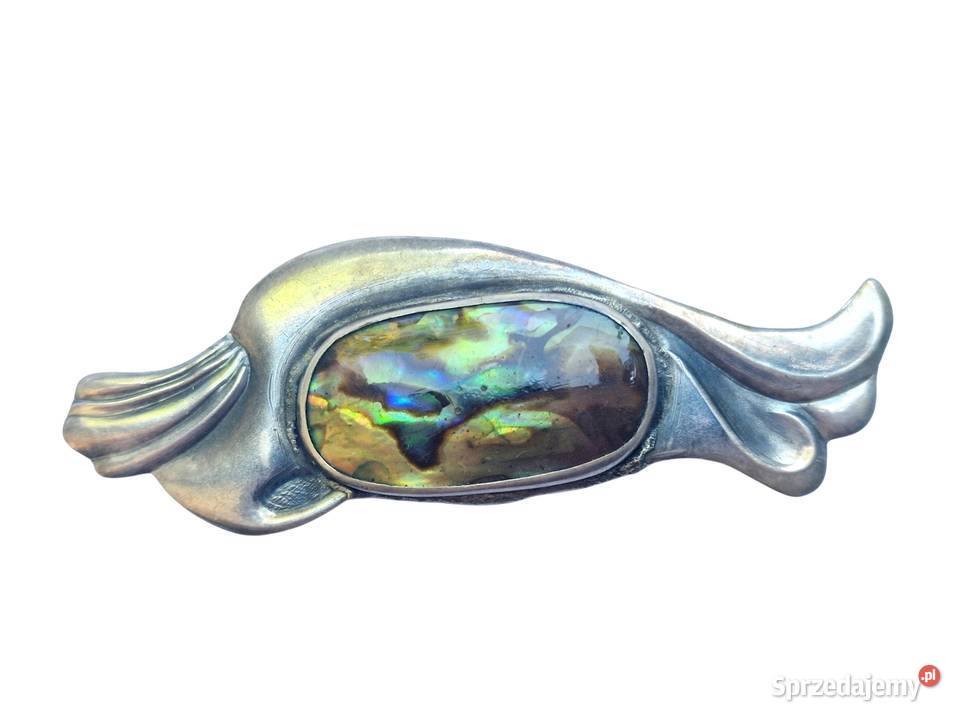 VINTAGE ZSRR PAUA ABALONE PRL SREBRNA BROSZKA Częstochowa sprzedam
