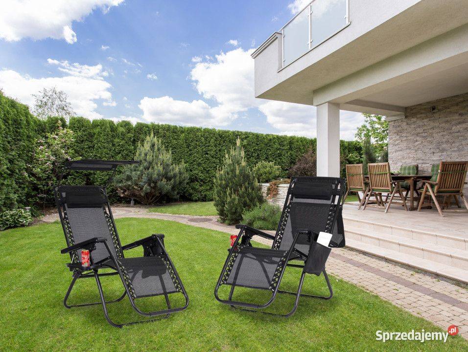 Leżak ogrodowy z daszkiem składany regulowany Meble ogrodowe podlaskie Bielsk Podlaski