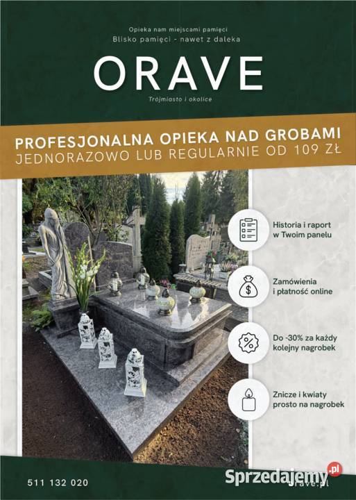 Sprzątanie i pielęgnacja grobów Trójmiasto ORAVE pomorskie Gdańsk