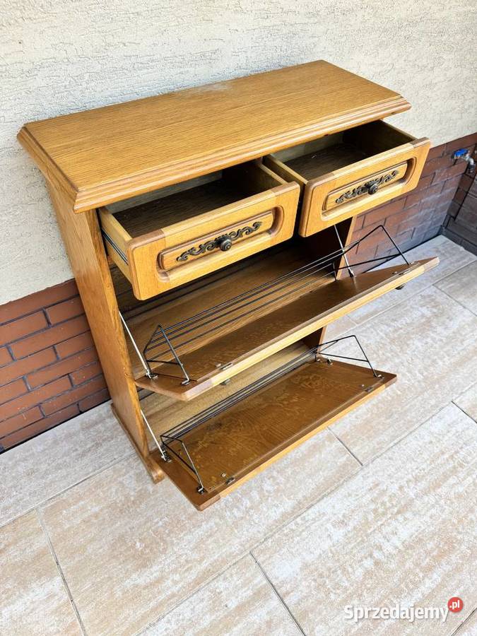 Szafka na buty dębowa wąska stylowa komoda Na buty