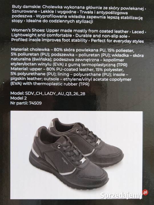 NOWE Damskie buty skórzane sznurowane wiązane czarny śląskie Zabrze