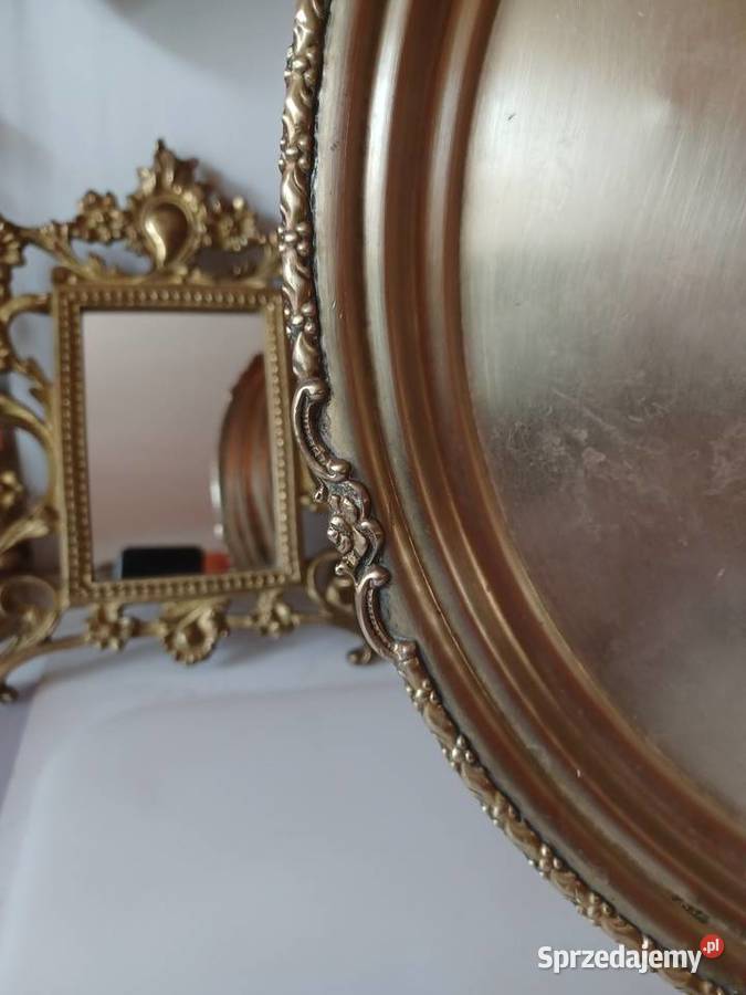 Duża masywna taca mosiężna Poznań