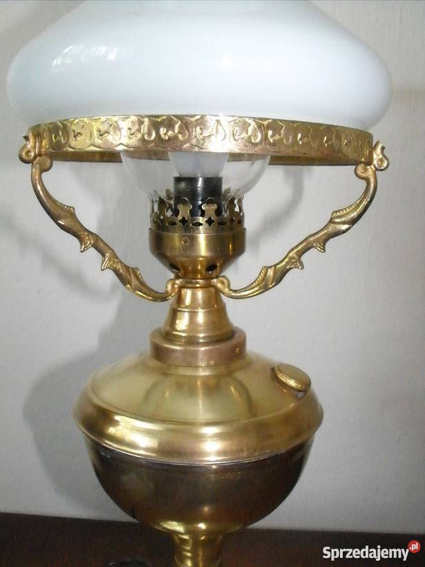 Mosiężna lampa gabinetowa w stylu lampy naftowej Skierniewice